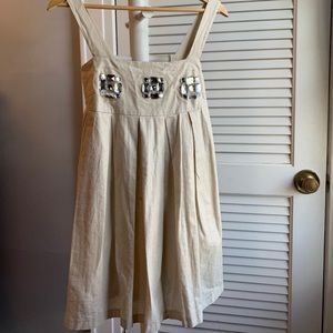 Glam- Empire waist Mini Dress w/ Jewels on Bodice